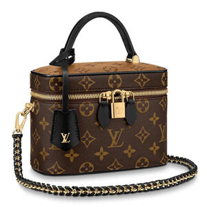 Louis Vuitton Vanity PM Reverse Mini Brown Monogram LV Logo Handle Shoulder Bag
